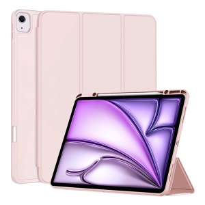 Husa pentru iPad Air 13 (2024) / Air 13 (2025), SKYDDAR INNOVATION, Ultra Slim, Stand, Crystal Vision, Roz, set cu sticker