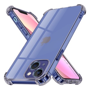Husa pentru iPhone 13 mini, SKYDDAR INNOVATION, Shockproof Clear Silicone, Silicon Slim, set cu sticker, Fumuriu