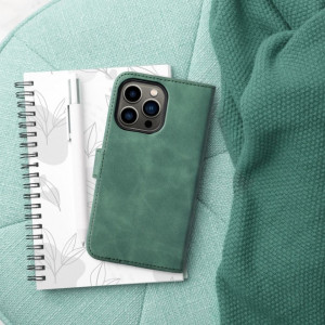 Husa pentru iPhone 13 Pro tip carte magnetic, Skyddar Tender - Verde - Img 7
