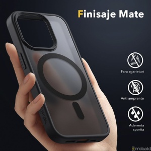 Husa pentru iPhone 14 Plus Magsafe, ce absoarbe intens socurile, Skyddar Frosted - Bordo - Img 2