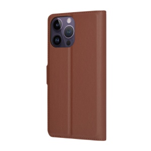 Husa pentru iPhone 14 Pro Max, SKYDDAR INNOVATION, Leather Folio, tip Carte, cu Portofel Interior, Finisaje Premium, Maro, set cu sticker  - Img 7