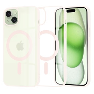 Husa pentru iPhone 15 Plus, SKYDDAR INNOVATION, MagSafe Pro din silicon, set cu sticker, Roz