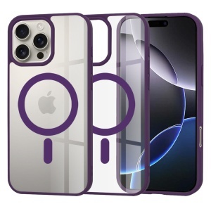 Husa pentru iPhone 16 Pro Max, SKYDDAR INNOVATION, MagSafe Pro din silicon, set cu sticker, Mov