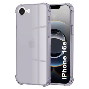 Husa pentru iPhone 16e, SKYDDAR INNOVATION, Shockproof Clear Silicone, Silicon Slim, set cu sticker, Fumuriu