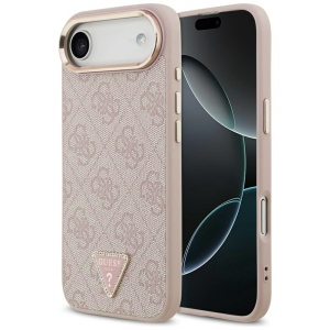 Husa pentru iPhone 17 Air, Hardcase 4G Triangle Logo MagSafe, Guess, Roz