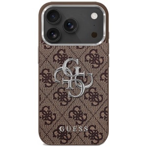 Husa pentru iPhone 17, Guess Hardcase Guess Big 4G Classic Logo, Protectie Slim, Compatibila, Maro