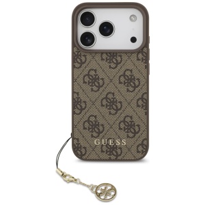 Husa pentru iPhone 17 Pro, Hardcase 4G Charm Cradle MagSafe, Guess, Maro
