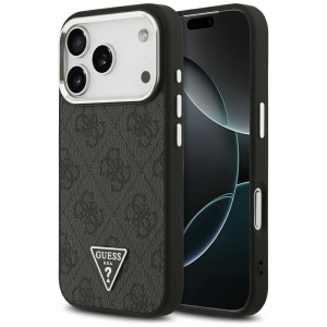 Husa pentru iPhone 17 Pro, Hardcase 4G Triangle Logo MagSafe, Guess, Negru