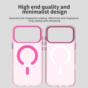 Husa pentru iPhone 17 Pro Max, MagSafe, Antisoc, set cu sticker, CandyCase, Roz - Img 11