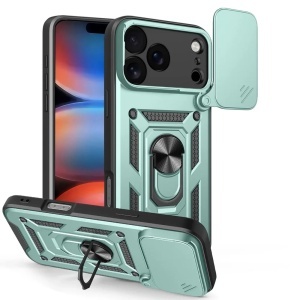 Husa pentru iPhone 17 Pro, SKYDDAR INNOVATION, CamShield, Inel magnetic, set cu sticker, Verde
