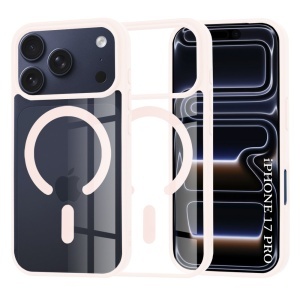Husa pentru iPhone 17 Pro, SKYDDAR INNOVATION, MagSafe Pro din silicon, set cu sticker, Roz