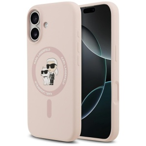 Husa pentru iPhone 17, Silicone MagSafe, Karl Lagerfeld, Roz
