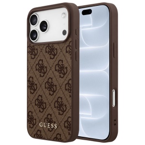 Husa pentru iPhone 18 Pro / iPhone 17 Pro - Guess Hardcase 4G Classic Logo - Brown