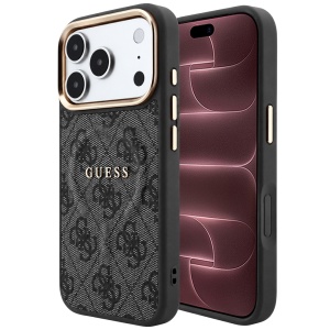 Husa pentru iPhone 18 Pro Max / iPhone 17 Pro Max - Guess 4G Embossed Classic MagSafe - Black