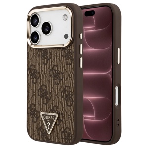 Husa pentru iPhone 18 Pro Max / iPhone 17 Pro Max - Guess Hardcase 4G Triangle Logo MagSafe - Brown