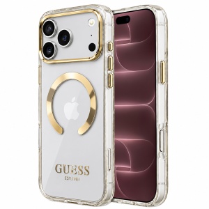 Husa pentru iPhone 18 Pro Max / iPhone 17 Pro Max - Guess Metal Outline MagSafe - Gold