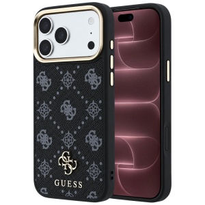Husa pentru iPhone 18 Pro Max / iPhone 17 Pro Max - Guess Peony 4G Small Logo MagSafe - Black