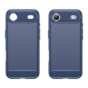 Husa pentru iPhone Air, SKYDDAR INNOVATION, Carbon Silicone, din Silicon Slim, cu textura Fibra Carbon, set cu sticker, Albastru - Img 2