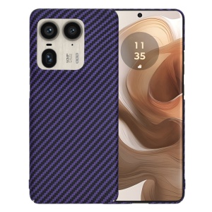 Husa pentru Motorola Edge 50 Ultra, Finisaj Premium cu Textura de Carbon, Design Elegant, SKDR CarbonFlex - Mov