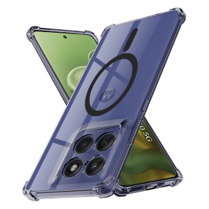 Husa pentru Motorola Edge 60 Fusion / Edge 60, SKYDDAR INNOVATION, Shockproof MagSafe din silicon, set cu sticker, Fumuriu
