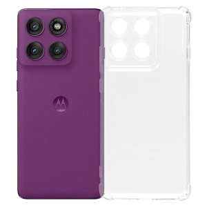 Husa pentru Motorola Edge 60 Pro din Silicon, Protectie colturi, set sticker, Anti Soc, Transparent