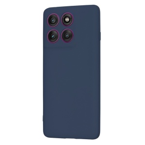 Husa pentru Motorola Edge 60 Pro, SKYDDAR INNOVATION, din Silicon Catifelat, SoftElegance , Bleumarin, set cu sticker - Img 3