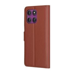 Husa pentru Motorola Edge 60 Pro, SKYDDAR INNOVATION, Leather Folio, tip Carte, cu Portofel Interior, Finisaje Premium, Maro, set cu sticker - Img 5
