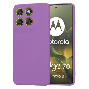 Husa pentru Motorola Edge 70, SKYDDAR INNOVATION, din Silicon Catifelat, SoftElegance, set cu sticker, Mov