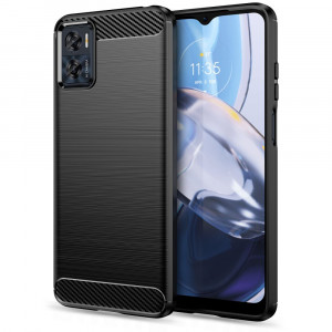 Husa pentru Motorola Moto E22 / E22i din Carbon Silicon Skyddar, Anti-Amprente - Negru - Img 1