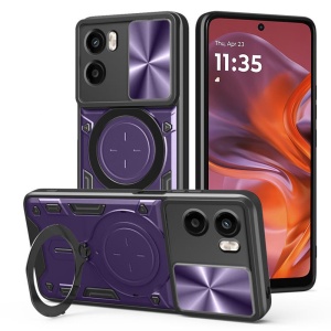 Husa pentru Motorola Moto G05 / Moto E15, SKYDDAR INNOVATION, CamGuard Pro, Inel Magnetic, Protectie Camera, set cu sticker, Mov - Img 1