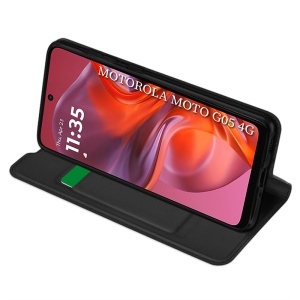 Husa pentru Motorola Moto G05 / Moto E15, SKYDDAR INNOVATION, Magskin Book, tip Carte cu Portofel Interior, set cu sticker, Negru - Img 4