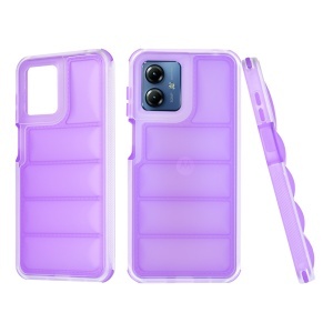 Husa pentru Motorola Moto G14, anti soc, margini ridicate, design modern, set cu sticker, wave shield, Mov