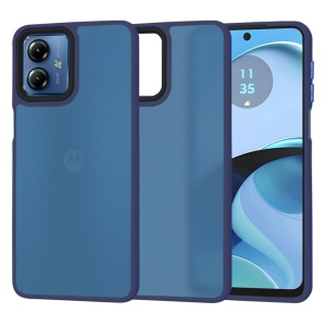 Husa pentru Motorola Moto G14, ce Absoarbe Cele mai Aspre Socuri, Skyddar Frosted - Bleumarin