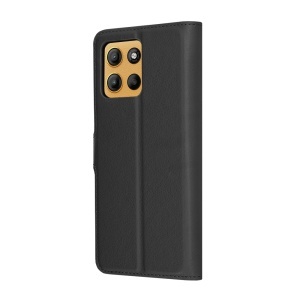 Husa pentru Motorola Moto G15 / Moto G15 Power, SKYDDAR INNOVATION, Leather Folio tip Carte, cu Portofel Interior, Finisaje Premium, set cu sticker, Negru - Img 6