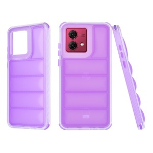 Husa pentru Motorola Moto G84, anti soc, margini ridicate, design modern, set cu sticker, wave shield, Mov
