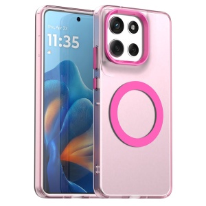 Husa pentru Motorola Moto G86, MagSafe, Antisoc, set cu sticker, CandyCase, Roz