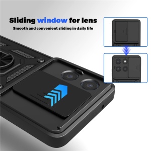 Husa pentru Motorola Moto G86 Power, SKYDDAR INNOVATION, CamShield, Inel magnetic, set cu sticker, Negru - Img 3