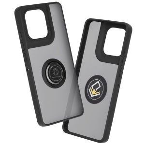 Husa pentru Motorola Moto G86, SKYDDAR INNOVATION, Glinth cu Inel Rotativ 360° Magnetic, set cu sticker, Negru  - Img 8