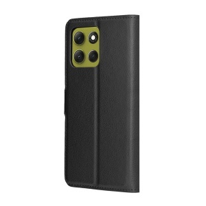 Husa pentru Motorola Moto G86, SKYDDAR INNOVATION, Leather Folio tip Carte, cu Portofel Interior, Finisaje Premium, set cu sticker, Negru - Img 8