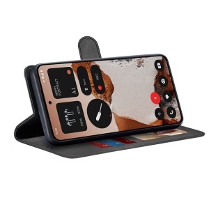 Husa pentru Nothing CMF Phone 2 Pro, SKYDDAR INNOVATION, Diary Book, tip carte, cu Portofel Interior, Antisoc, Negru, set cu sticker  - Img 5