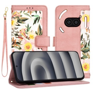 Husa pentru Nothing Phone (2a) / Phone (2a) Plus, SKYDDAR INNOVATION, Flipcraft din Piele Ecologică, Stand Integrat, Buzunare pentru Carduri, set cu sticker, Roz