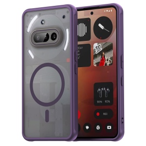 Husa pentru Nothing Phone (3a), SKYDDAR INNOVATION, HaloFrost MagSafe II, Antisoc, set cu sticker, Mov