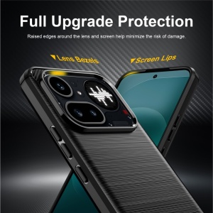 Husa pentru Nothing Phone (4a) Pro din Silicon Slim, cu textura Fibra Carbon, set cu sticker, Carbon Silicone, Negru - Img 2