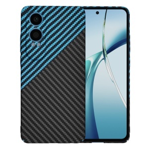 Husa pentru OnePlus Nord CE4 Lite, SKYDDAR INNOVATION, textura carbon, Carbonite FiberShell, set cu sticker, Bleu,