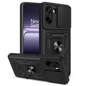 Husa pentru OnePlus Nord CE5, SKYDDAR INNOVATION, CamShield, Inel magnetic, set cu sticker, Negru