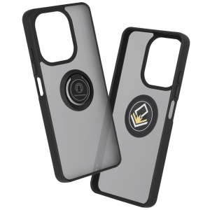 Husa pentru Oppo A5 Pro 5G, SKYDDAR INNOVATION, Glinth cu Inel Rotativ 360° Magnetic, Negru, set cu sticker - Img 2