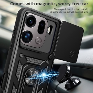 Husa pentru Oppo Find X9 Pro, SKYDDAR INNOVATION, CamShield, Inel magnetic, set cu sticker, Negru - Img 4