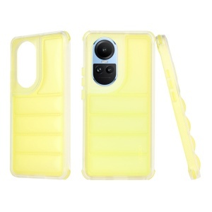 Husa pentru Oppo Reno10 / Reno10 Pro, anti soc, margini ridicate, design modern, set cu sticker, wave shield, Galben
