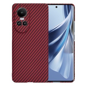 Husa pentru Oppo Reno10 / Reno10 Pro, SKYDDAR INNOVATION, textura carbon, Carbonite FiberShell, set cu sticker, Rosu,