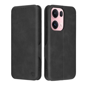 Husa pentru Oppo Reno13 Pro, SKYDDAR INNOVATION, Pocket Safe, tip carte din Piele Ecologica, Suport Carduri, Inchidere Magnetica, set cu sticker, Negru